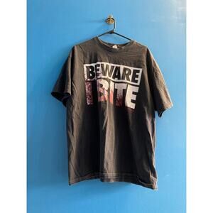 The Walking Dead Shirt Black Short Sleeve Top Beware I Bite Adult Size XL